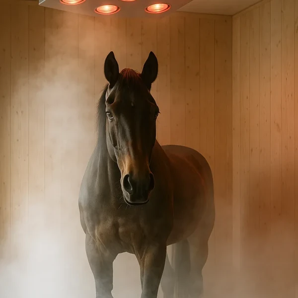 Soin combiné halothérapie et solarium pour chevaux – bien-être respiratoire et musculaire